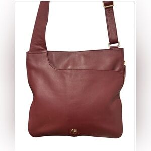 Radley London burgundy leather bag medium zip-top crossbody bag